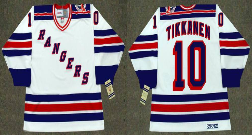 2019 Men New York Rangers 10 Tikkanen white CCM NHL jerseys
